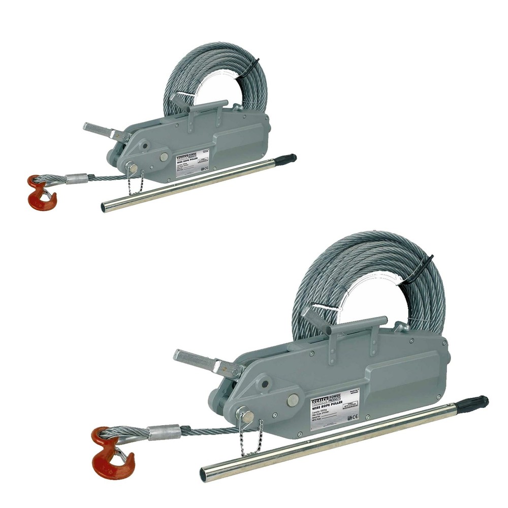 Sealey Wire Rope Puller 3200kg Max Line Force Extra Control Heavy-Duty Hook