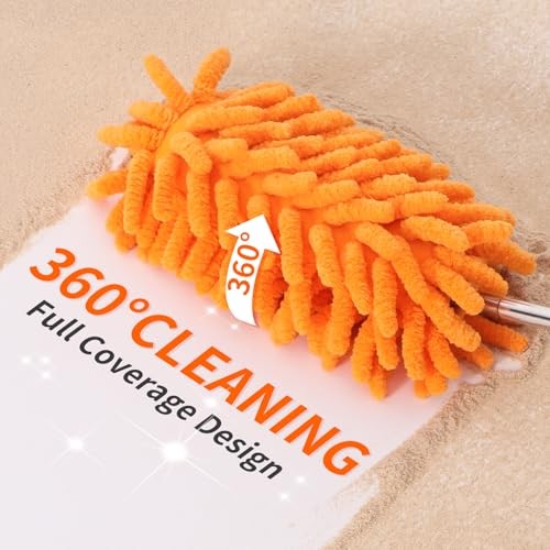 Mini Duster for Cleaning, 360° Bendable Hand Dusters with 2 Pack Blue Grey