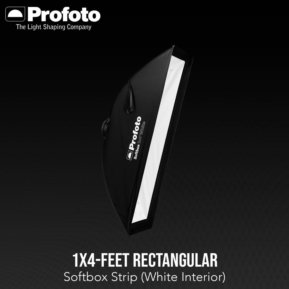 Profoto 1x4 Feet Rectangular White Interior Softbox Strip and Softgrid Bundle
