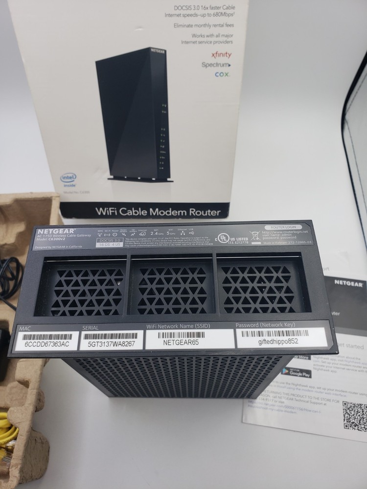 NETGEAR AC1750 Wi Fi Cable Modem Router Open Box!