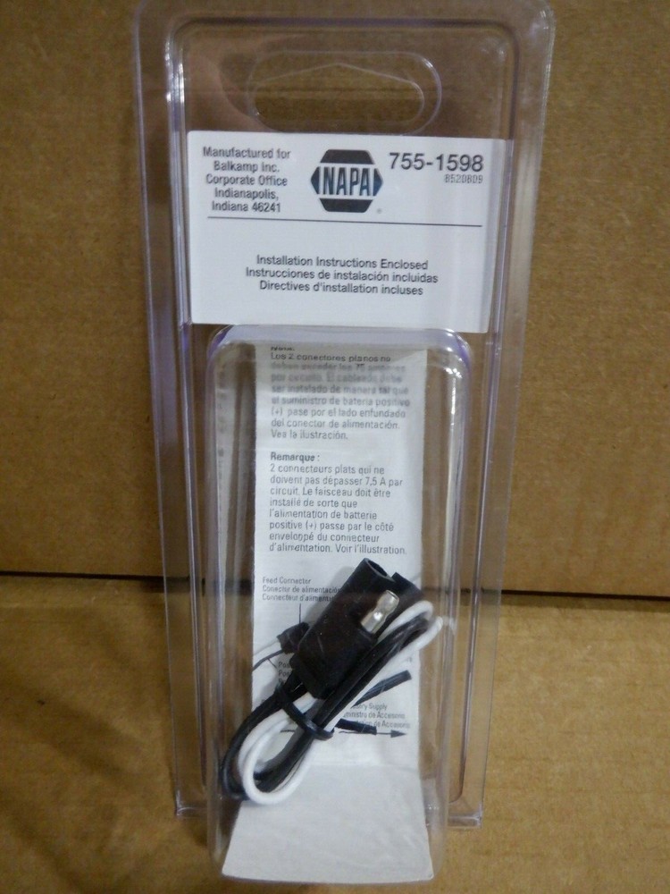 NAPA 2-FLAT ELECTRICAL CONNECTOR - 12" LOOP, 755-1598