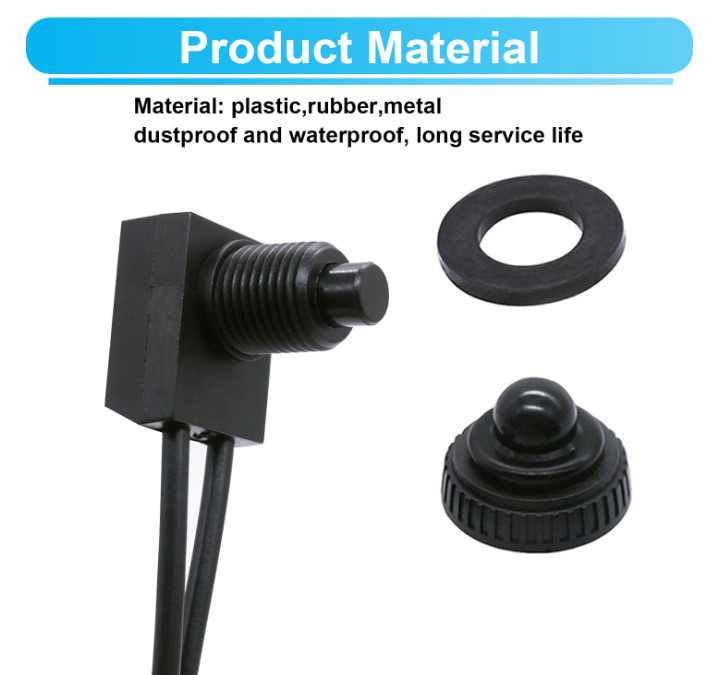 2PCS Waterproof RV Push Button Switch 12V ON/Off SPST Switch for Motorcycle/A...