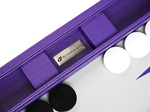 19-inch Premium Backgammon Set - Large Size - Purple Board