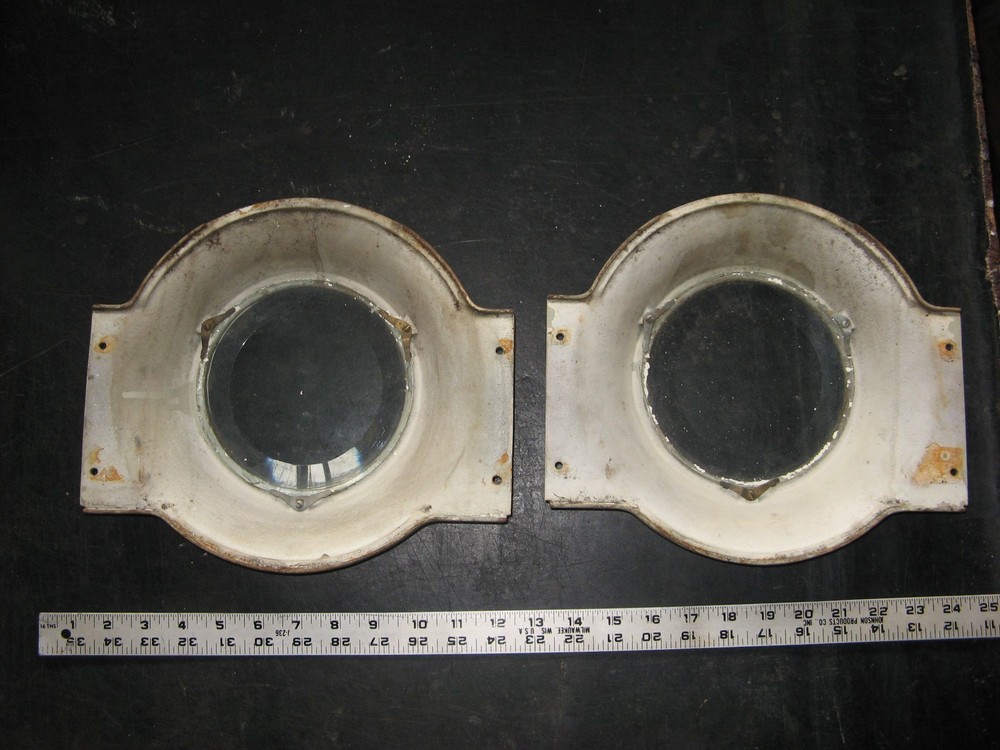 antique BEVELED GLASS SIDE WINDOW COVERS for 1906 TOLEDO COMPUTING BARREL SCALE