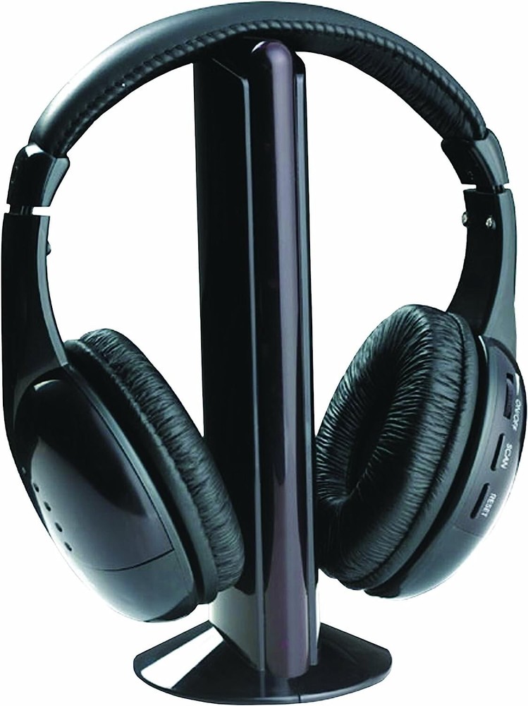 Sly Electronics SLH200W: Wireless & Transmitter 6 in 1 Headphones - Black