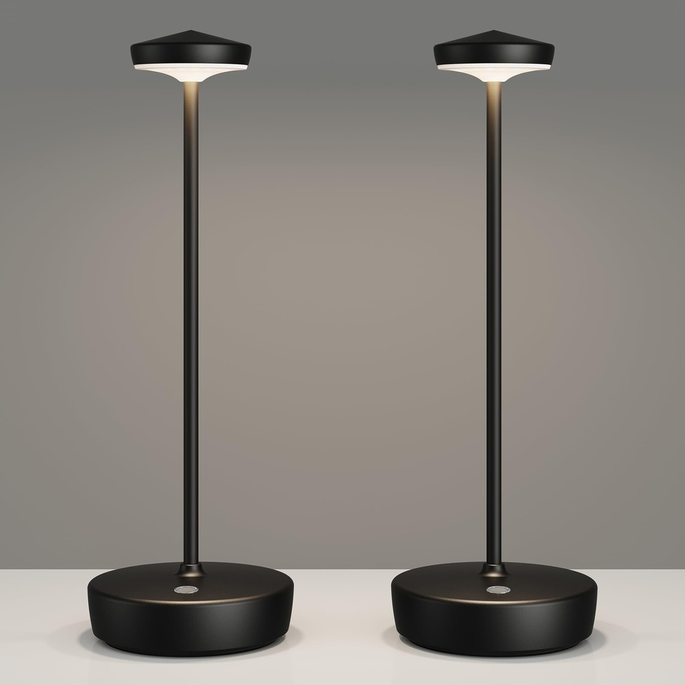 Cordless Table Lamp Rechargeable 2Pack - LED Battery Table Light with 3 Color...