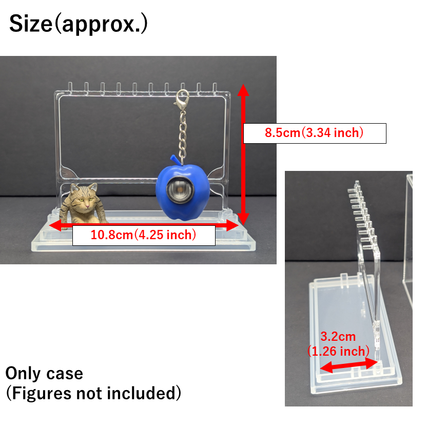 Key Chain Display Case Figure Miniature Capsule Toy Holder Stackable Made in JP