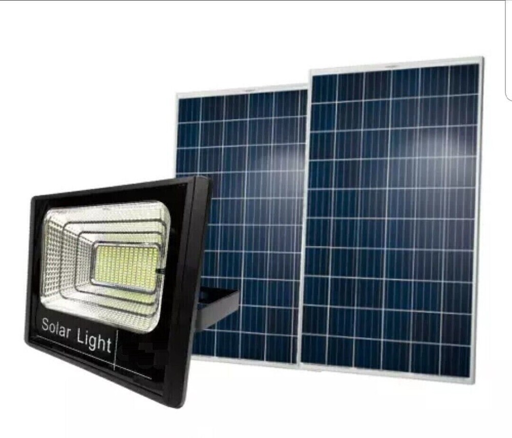 LED SPOTLIGHT WITH DOUBLE SOLAR PANEL 800W IP66 WITH OUTDOOR REMOTE CONTROL