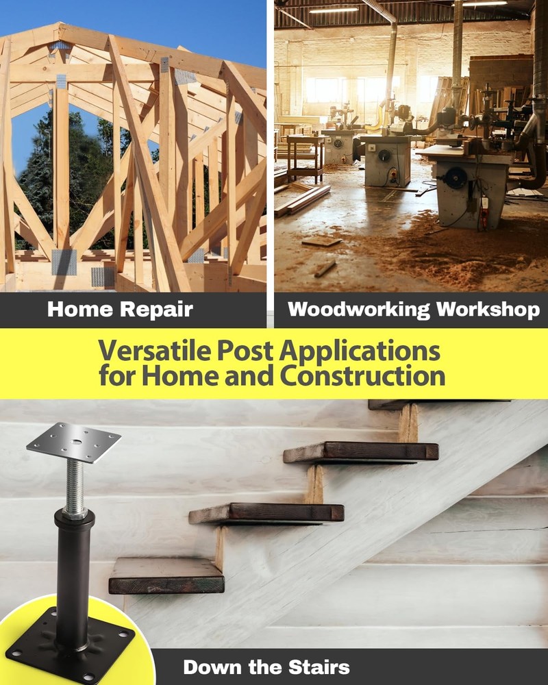 4 Pack House Floor Jacks, Adjustable Jack Post for Leveling, 13-16 Height