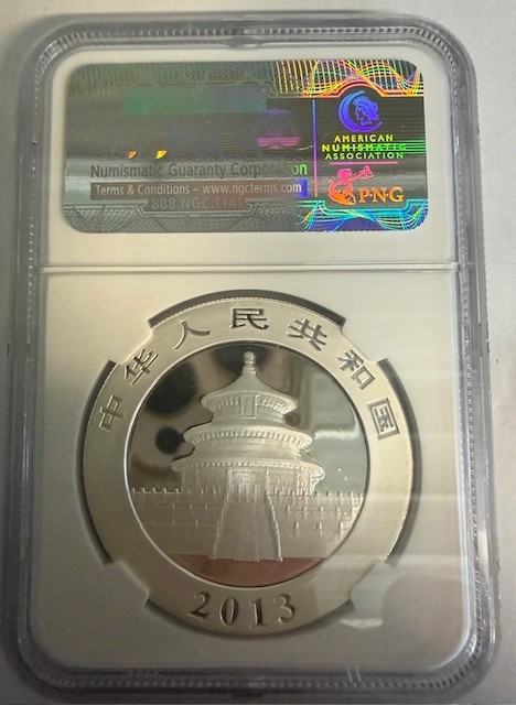 2013 China Silver 10 Yuan Panda - NGC MS69 366