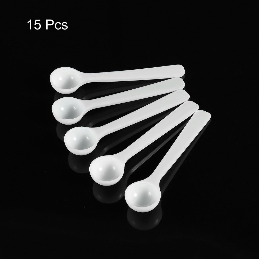 15Pack Micro Spoons 1 Gram Measuring Scoop Plastic Round Bottom Mini Spoon