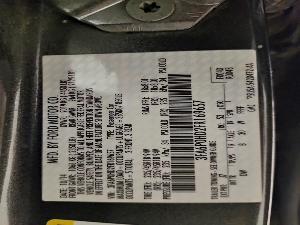 2015 Ford Fusion Air Shutter