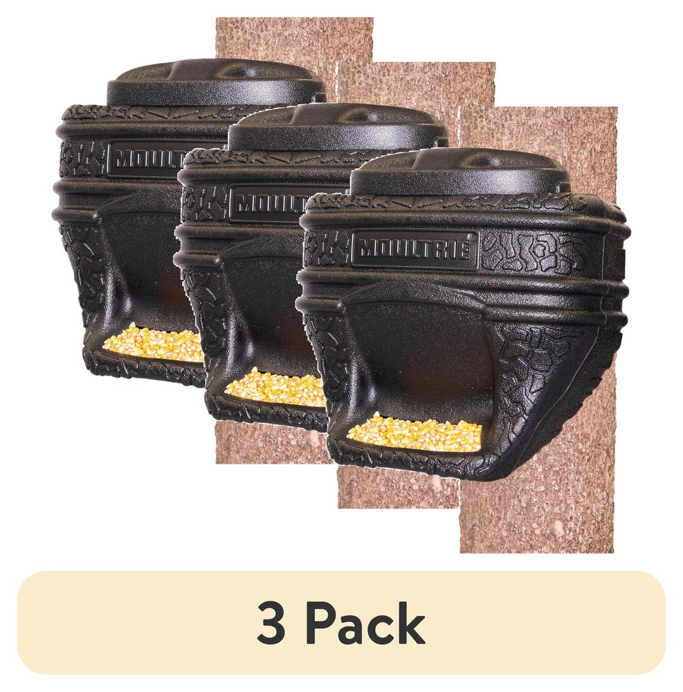 (3 Pack) Moultrie 40Lb. Feed Bin. - Easy Fill Gravity Feeder - 6 Gallon Capacity