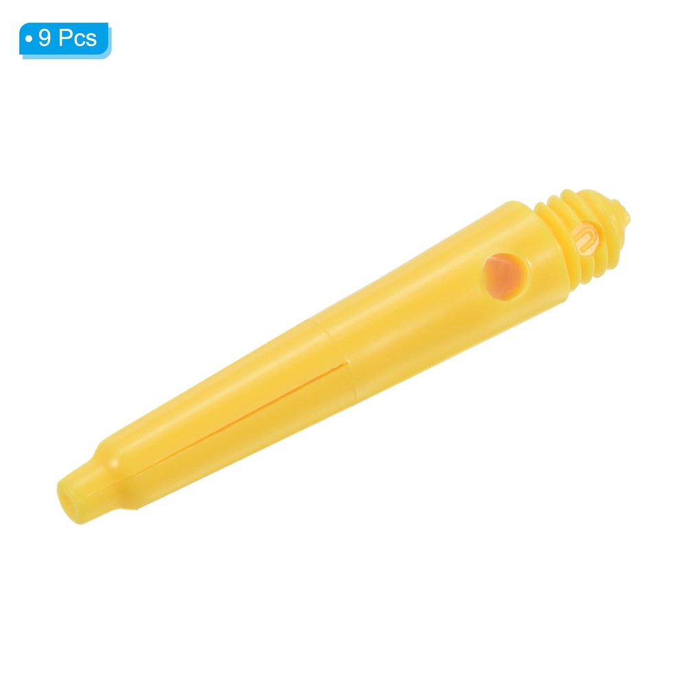 27mm Dart Shafts, Medium 2BA Thread Plastic Dart Stems - 9 Pack (Yellow)