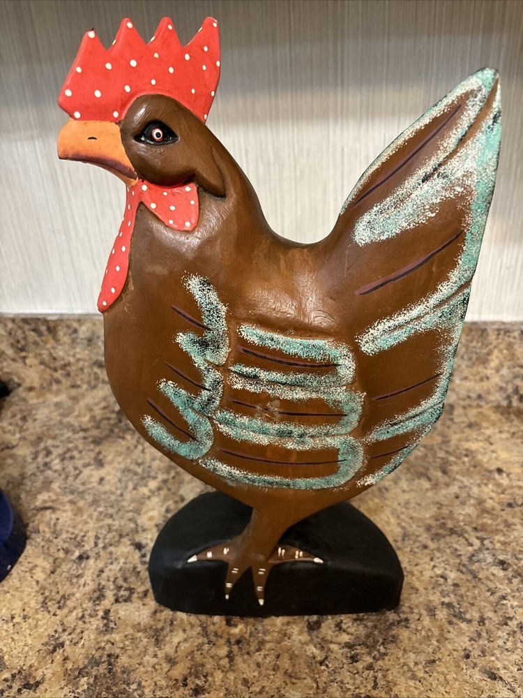 Rooster Chicken Wood Decor Large