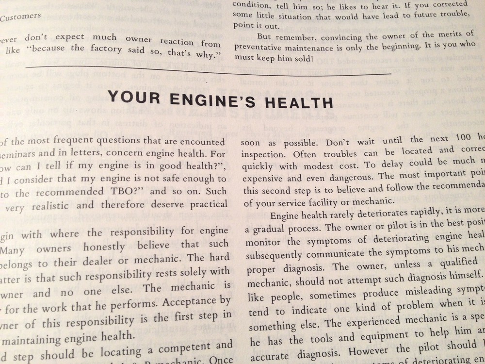 Continental "Tips On Engine Care" Booklet Manual.