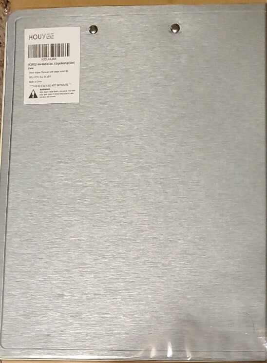 HOUYEE silver Foldable file clipboard single metal clip.