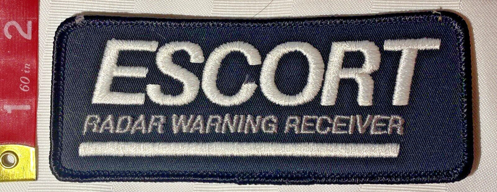 Escort Radar Warning Receiver Patch Black White Horizontal Orientation