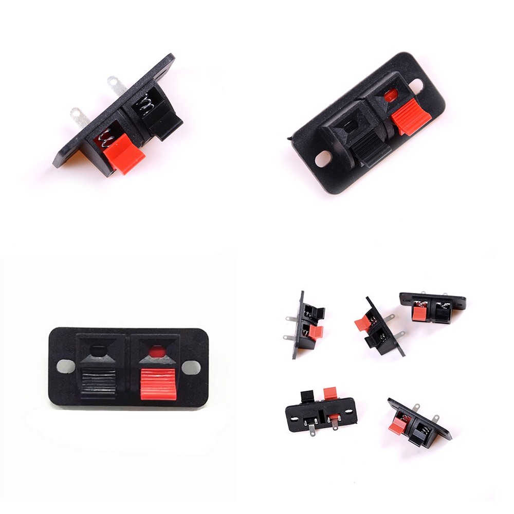 5x 2 Position Push in Jack Spring Load Audio Speaker Terminal Panel Connector“iy