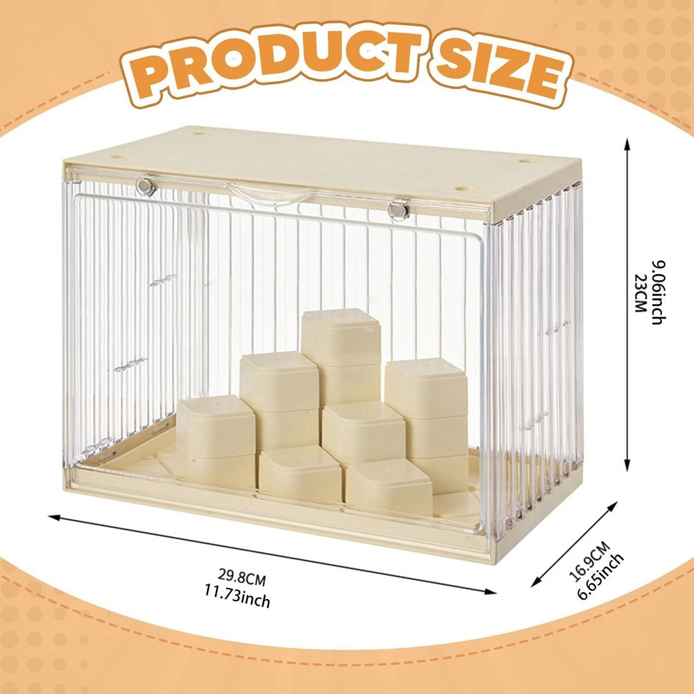 Figure Clear Display Case Storage Organizer Tabletop Multipurpose Doll Storage