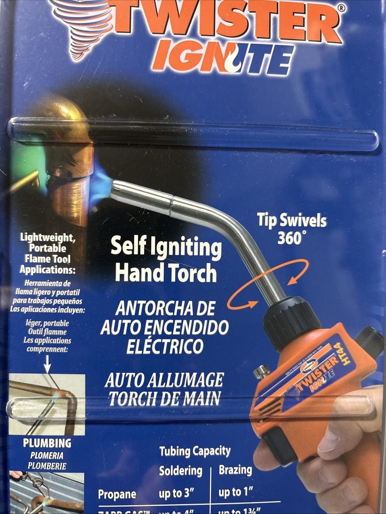 Uniweld HT44 TWISSTER SELF-IGNITING HAND TORCH. PROPANE OR MAP PRO