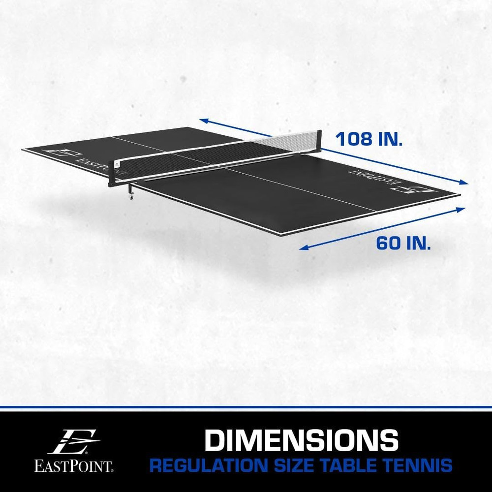 Eastpoint Foldable Table Tennis Conversion Top - 9 Ft X 5 Ft, Blue - Net & Posts
