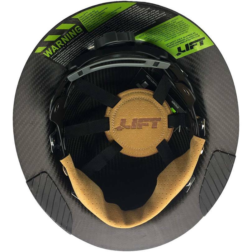 Lift Safety HDF-50C19WC Dax 50/50 Carbon Fiber Full Brim Hard Hat White-Black
