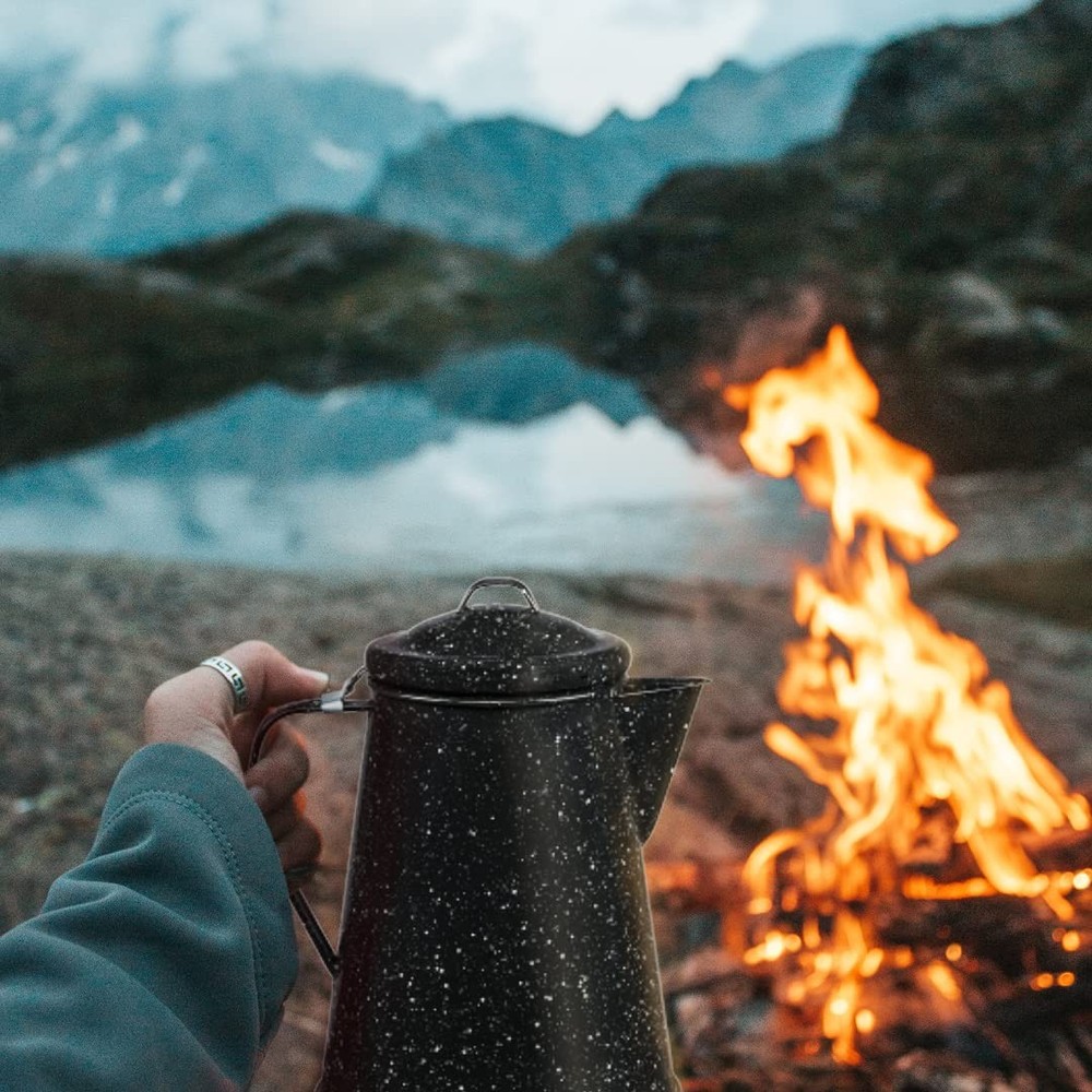 Granite Ware Coffee Boiler, 3Quart Stovetop or Campfire Coffee Pot, Durable ...