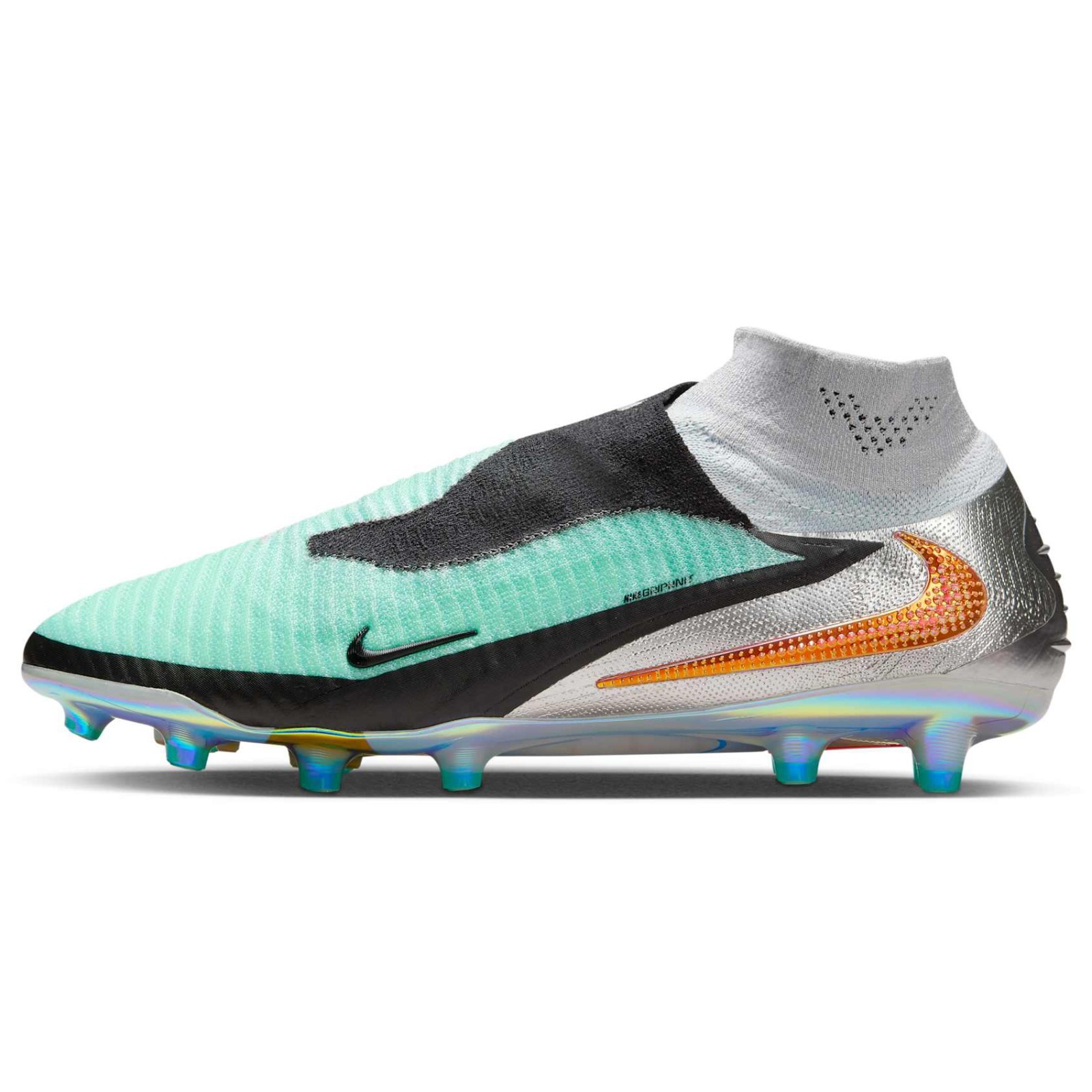 Nike Phantom 6 High Elite LE AG-Pro Chrome/Black IH3985-001 Men's Soccer Cleats