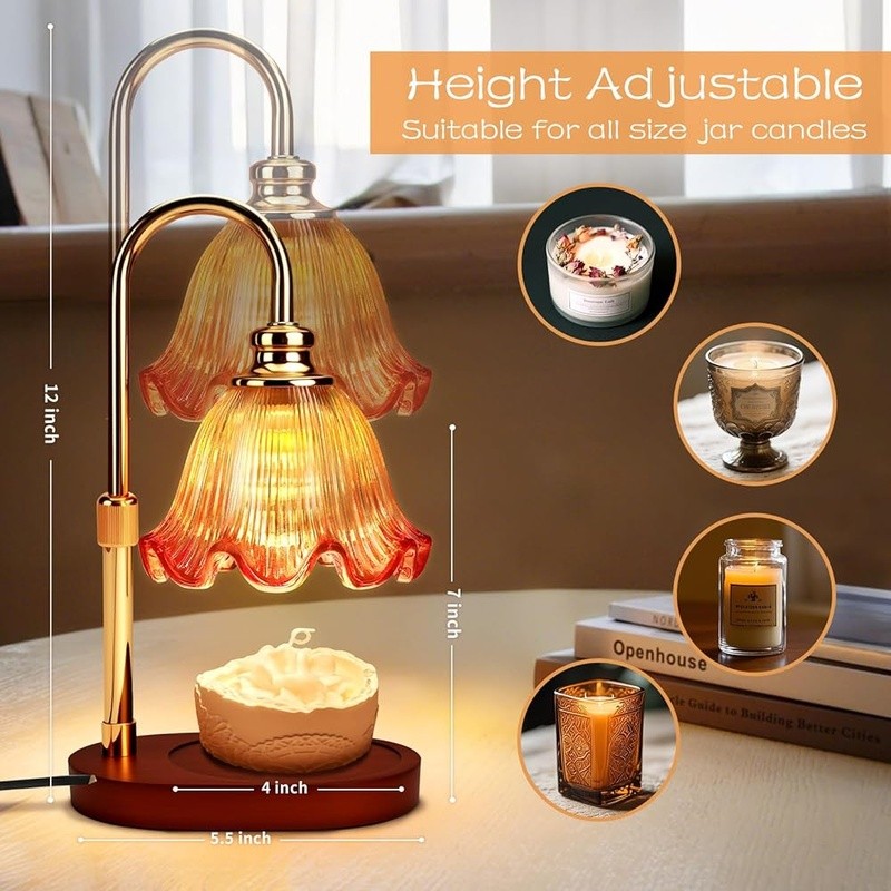 Adjustable Candle Warmer Lamp W/ Timer Dimmable Lighting Unique Home Decor New