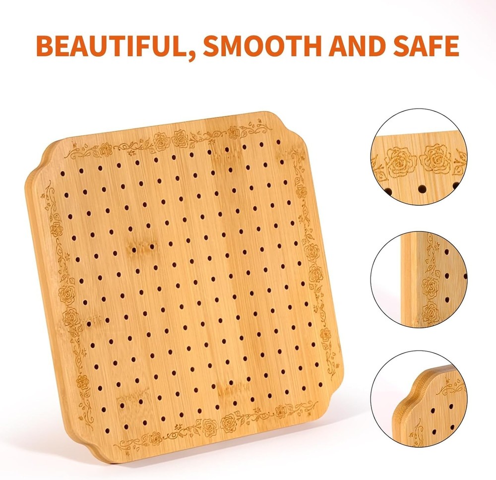 7.6 in Blocking Boards for Crochet Projects with Rose Pattern, Crochet Blocki...