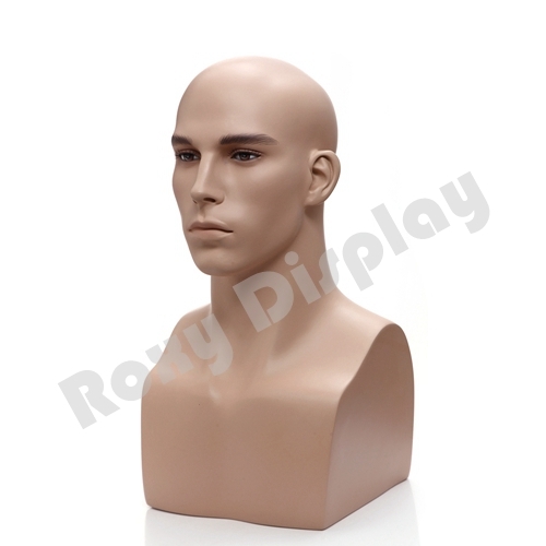 Male Fiberglass Mannequin Head Bust Wig Hat Jewelry Display #MZ-H2