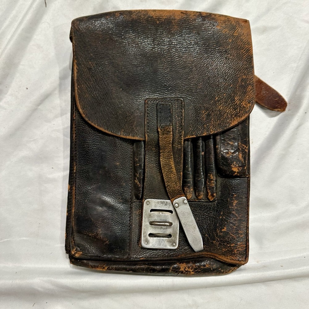 WWII German Officer Leather Map Case Original