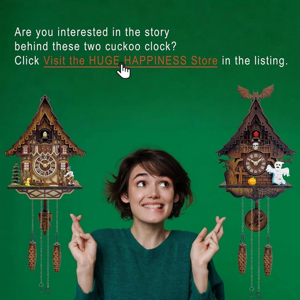 Handcrafted Black Forest Retro Cuckoo Clock-=