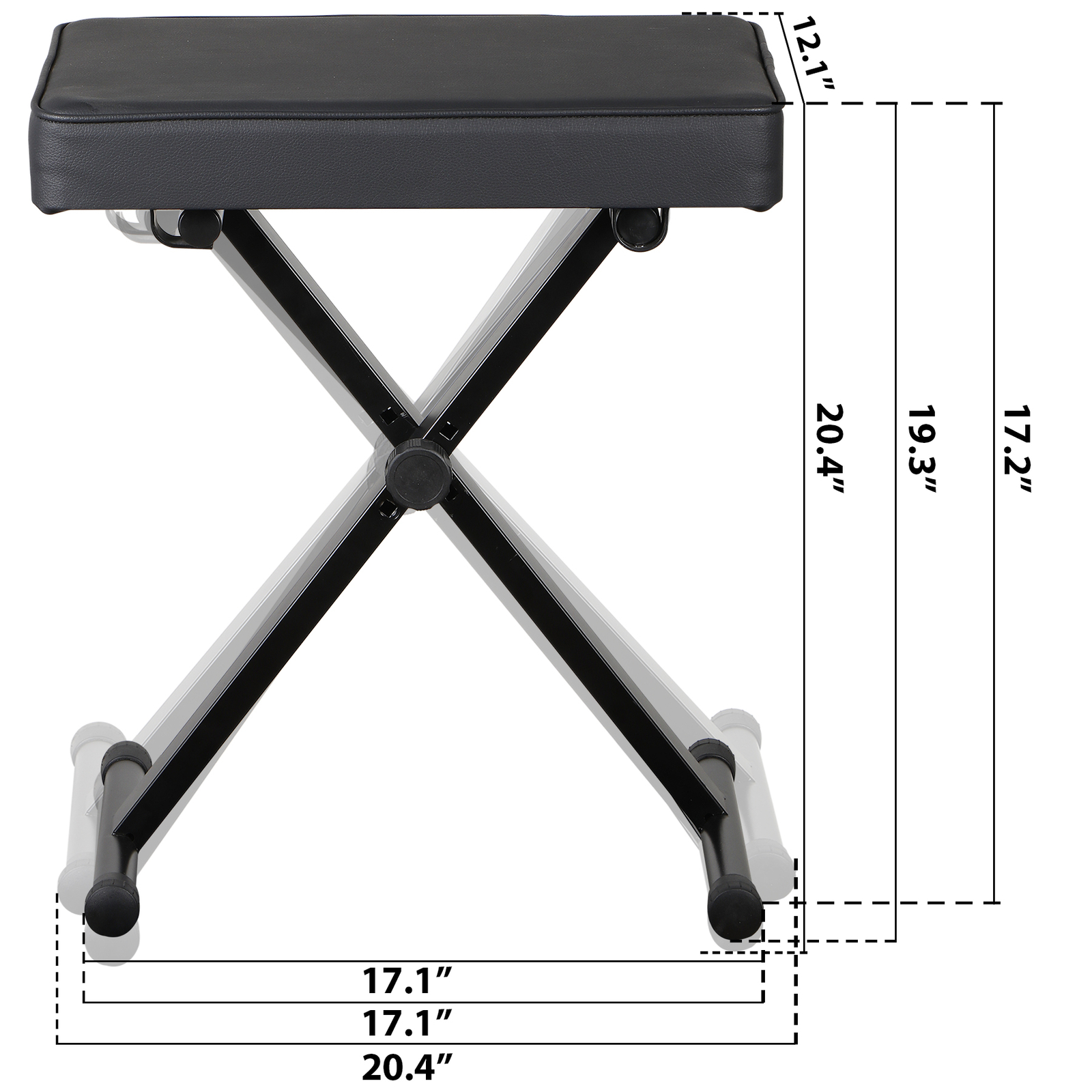 X-Style Piano Bench Thickness Padded Chair Seat Adjustable Height Keyboard Stool