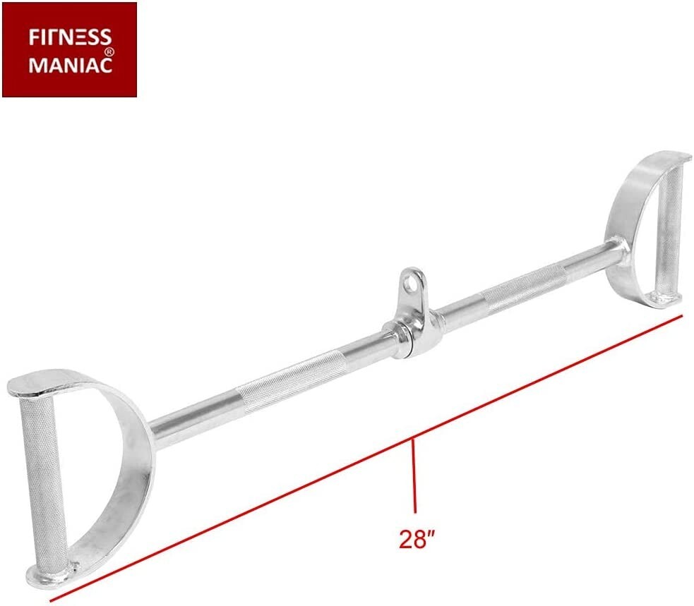 Flat LAT Bar D Handle Machine Cable Attachments Pull Down Tricep 28 Inches