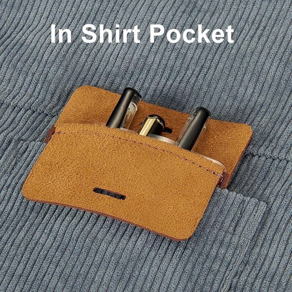 Pocket Protector, 3 Pcs Leather Pen Holder Organizer Pouch for Black
