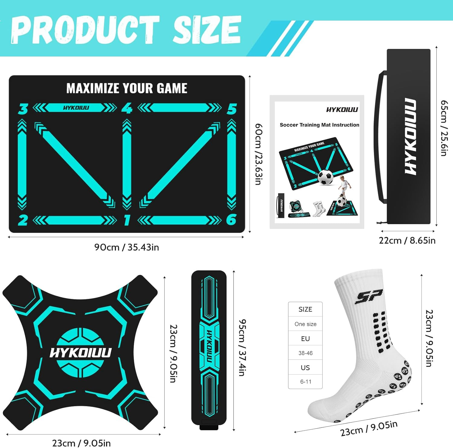 Soccer Training Mat With Instructional Video Improve Strength,Agility And Coordi