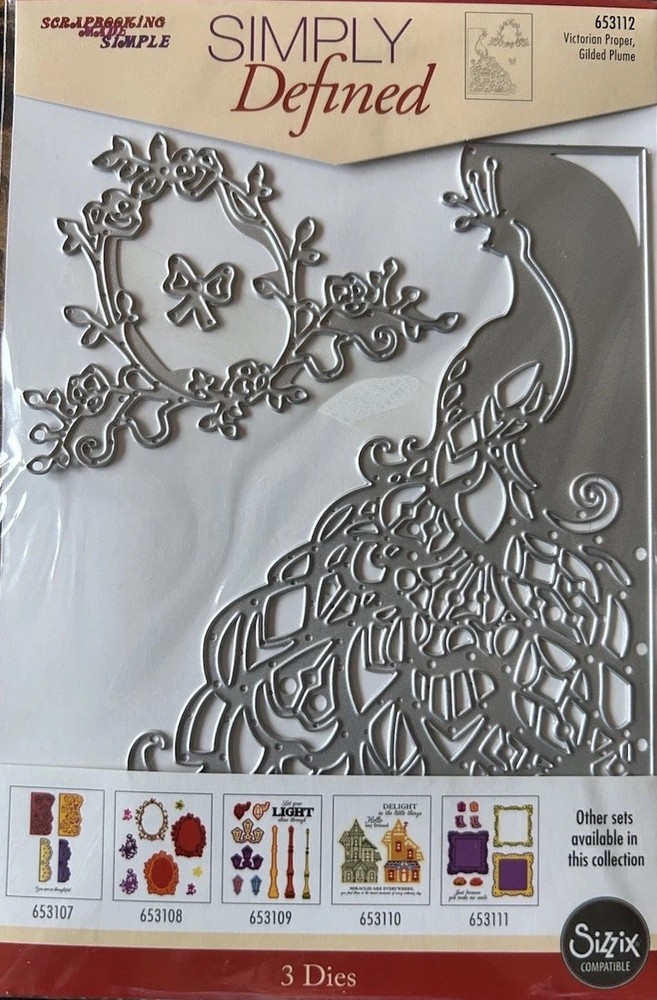 “GUILDED PLUME” 3 Piece Die Set By Scrapbooking Made Simple