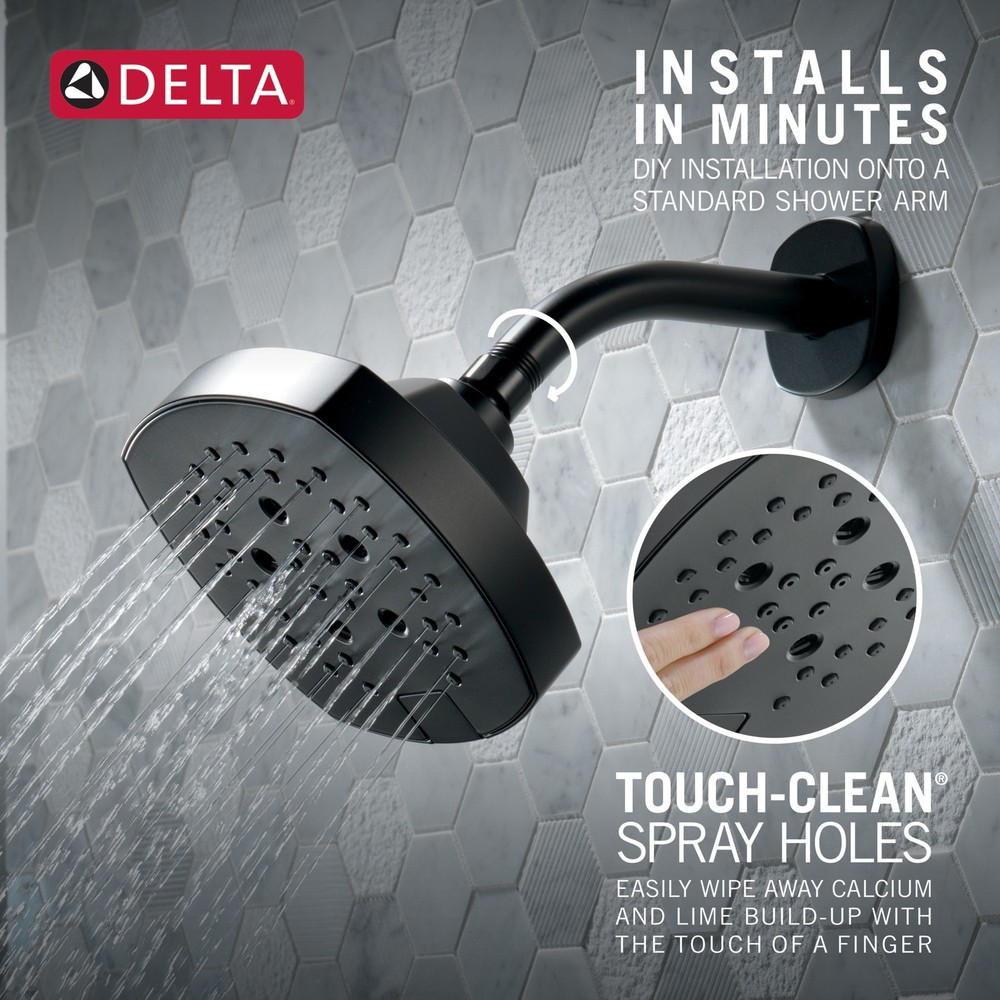 Delta 52663-BL H2OKinetic® 5-Setting Shower Head - Matte Black