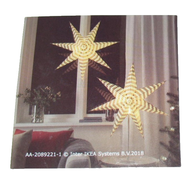 NEW IKEA Strala Lamp Shade Gold & White Harlequin 104.089.37