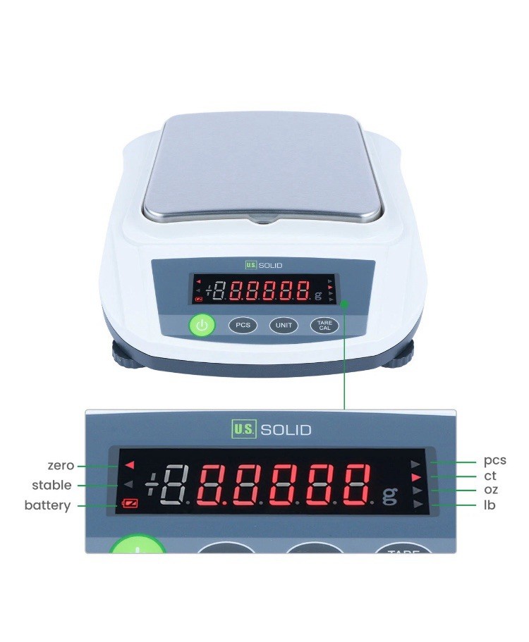 U.S. Solid 3000g x 0.01 g Precision Balance AC/DC Power Supply Missing