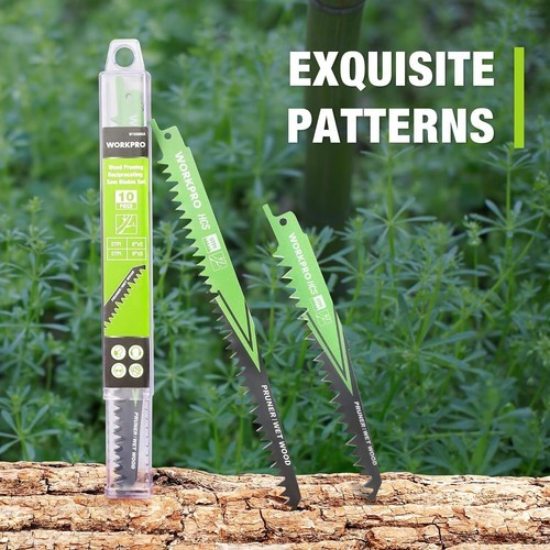 WORKPRO 10 Pieces Wood Pruning Reciprocating Saw Blade Set 6/9" Pruner Saw Blade