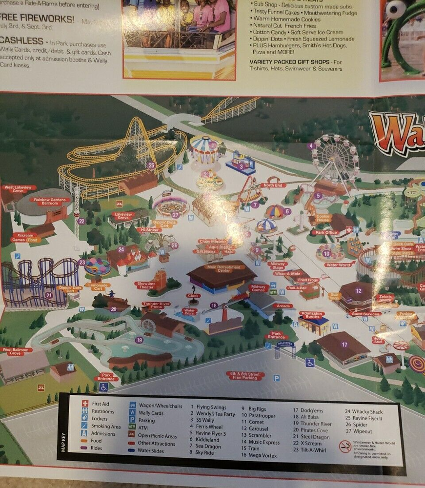 2017 Waldameer Amusement Theme Park Map Brochure Guide