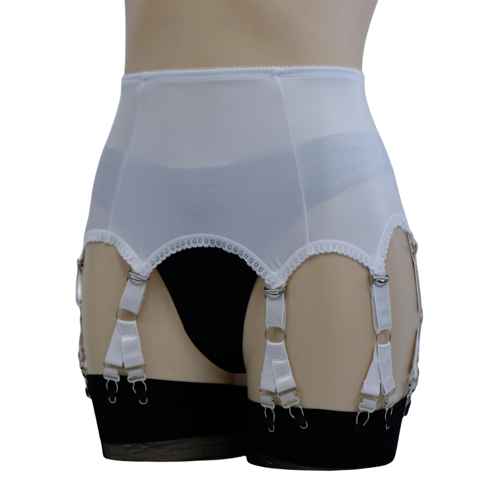 Luxallacki Stretchy 6 Straps Garter Belt with 12 Metal Claws for Women Lingerie