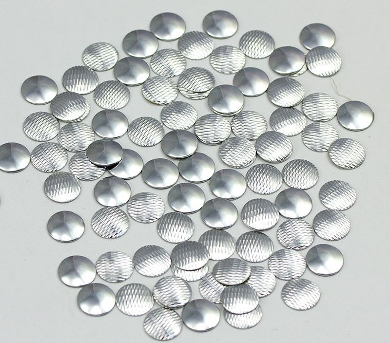 8mm Silver Round Hotfix Studs - 100 PCS