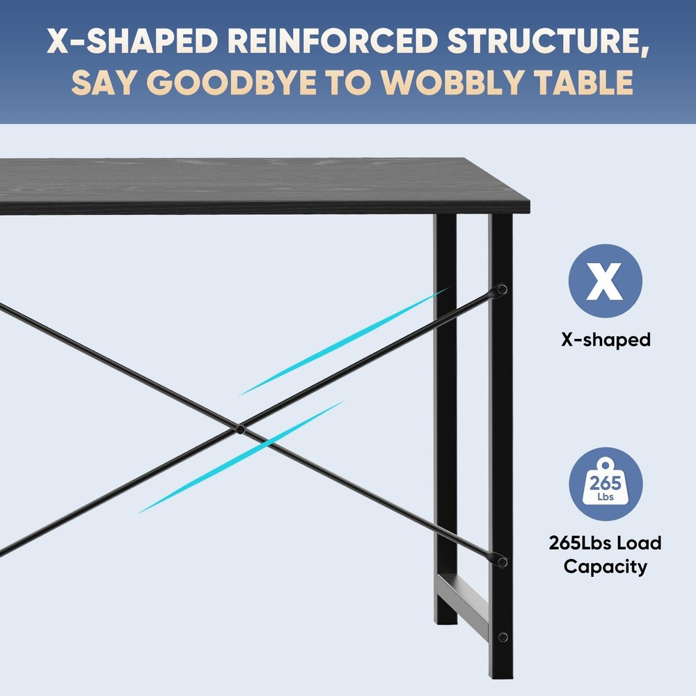 40 Inch Office Small Computer Desk Modern Simple Style Writing Study Work Tab...