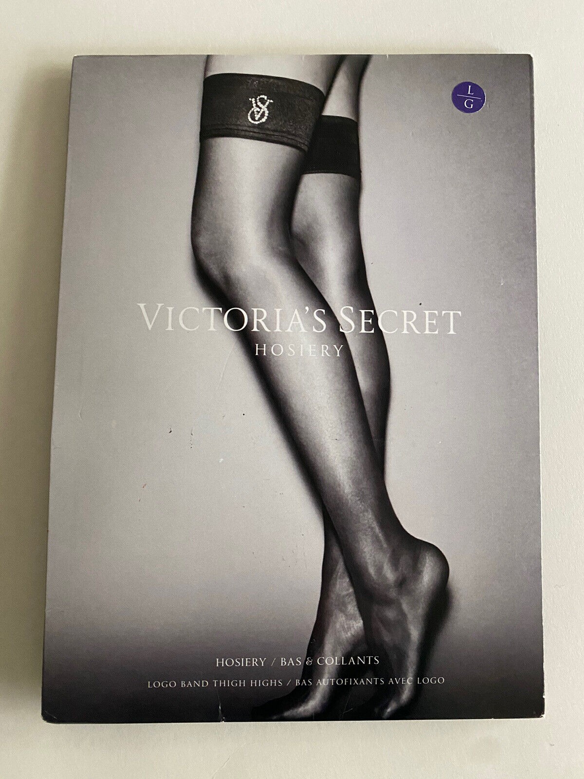 Victoria's Secret VERY SEXY Crystal Stockings Thigh Highs Purple VS Shine Large