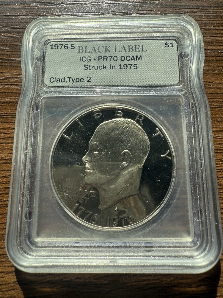 1976-S Eisenhower 1$ Clad Type 2 PR DCAM