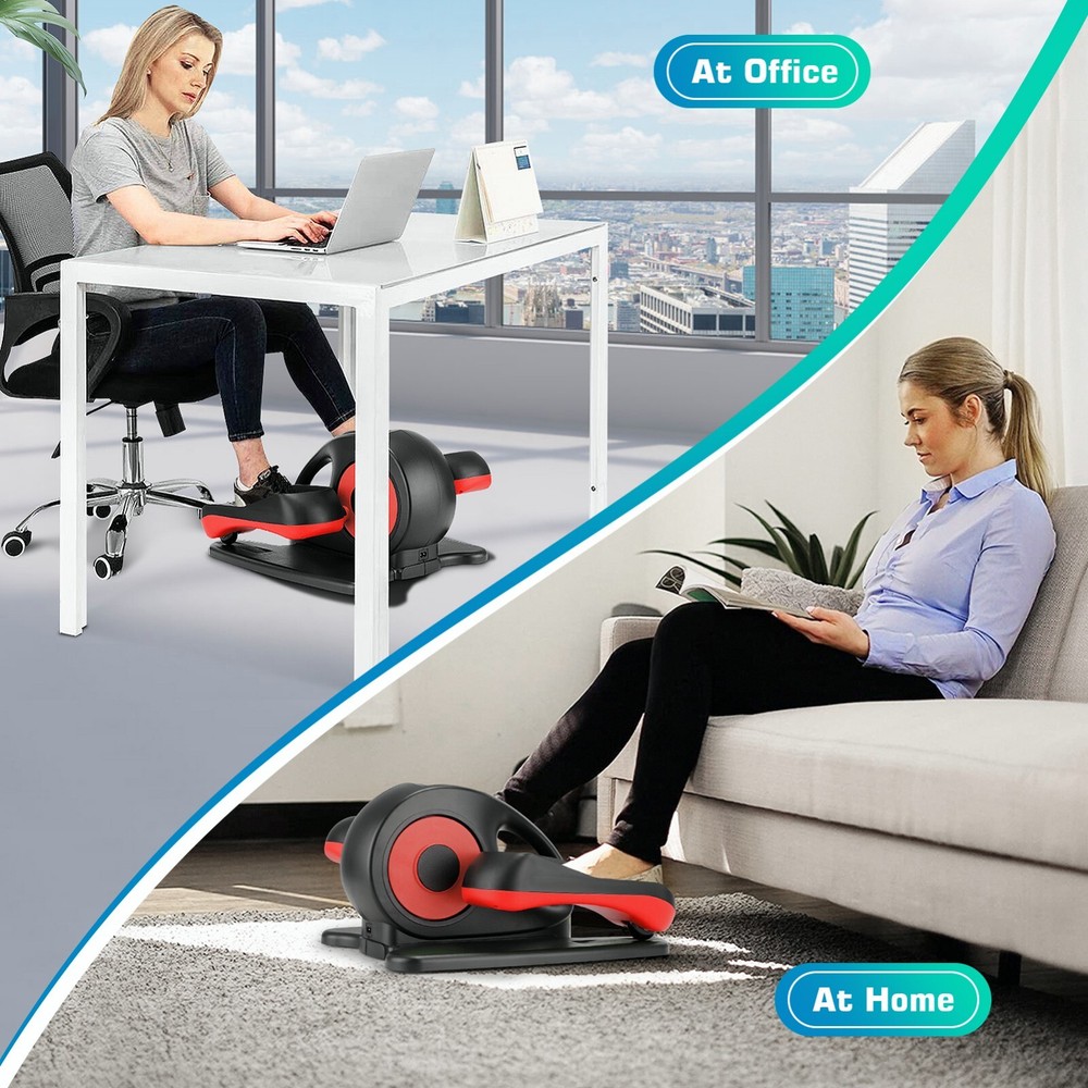 Under Desk Elliptical Machine Mini Elliptical Trainer w/Remote Control & LCD NEW